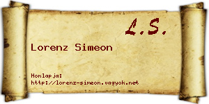 Lorenz Simeon névjegykártya